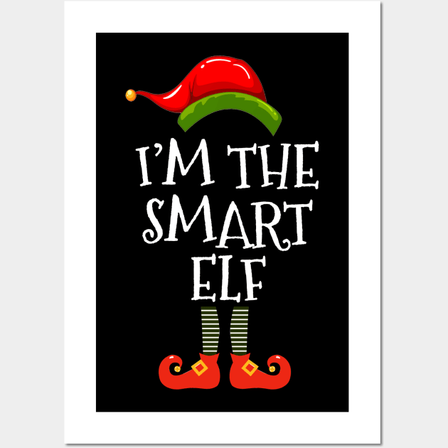 I am Smart Elf Funny T shirt Family Christmas Wall Art by TeeAaron